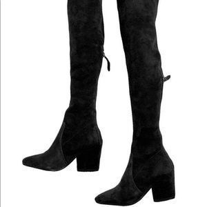 GOODNIGHT MACAROON BLACK OVER THE KNEE BOOTS